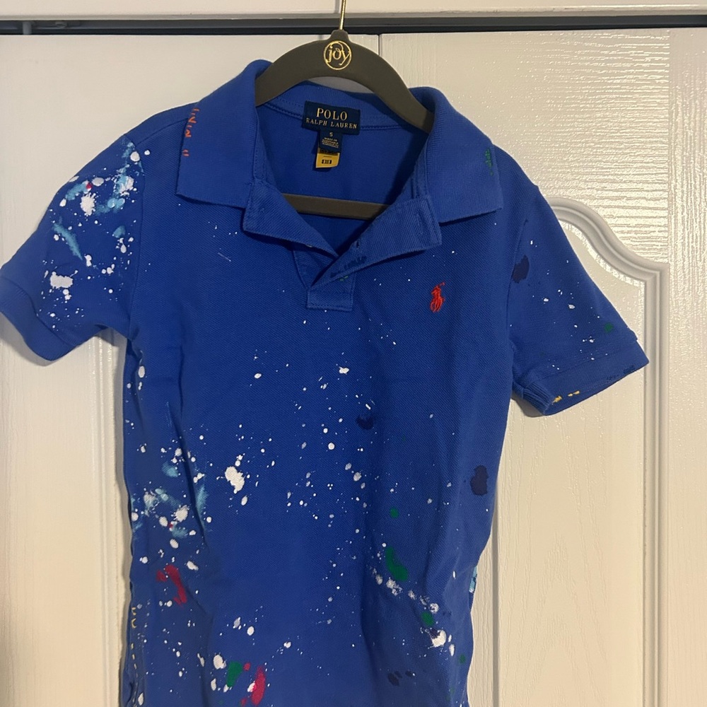Polo by Ralph Lauren Kids Blue Splatter Polo Shirt